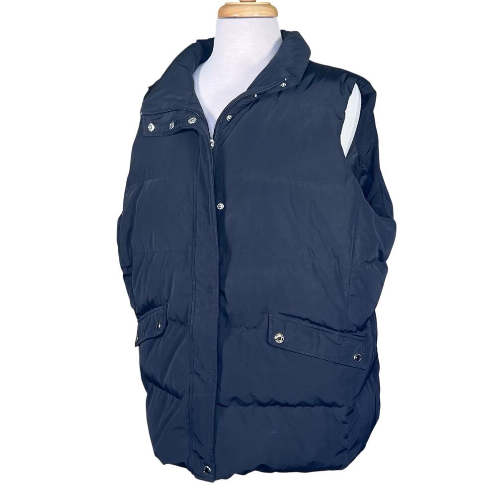 Talbots Women’s Black Down-Filled Puffer Vest w/Removable Hood Size 2X EUC - Picture 12 of 12